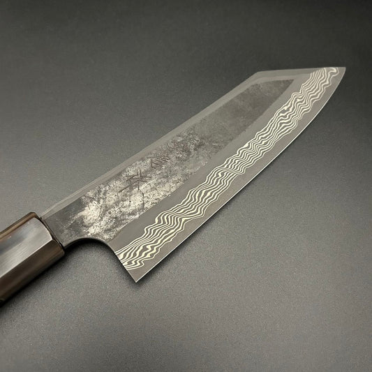 Bunka Stainless Silver 3 Damascus Rosewood White Buffalo 180mm