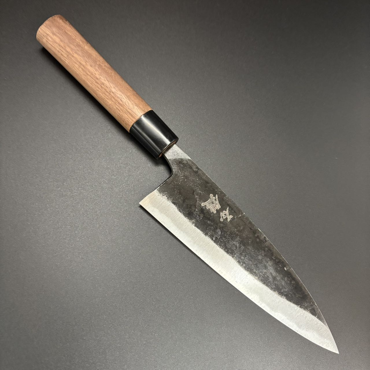 Funayuki Knife Blue-2 Kurouchi Walnut 165mm