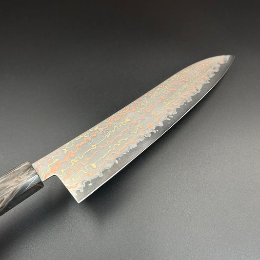 Gyuto Blue-2 Damascus Walnut-Resin 210mm