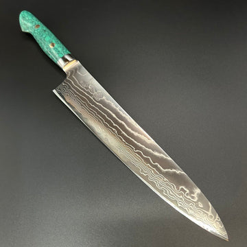 Gyuto CoSP Damascus Turquoise Western 240mm