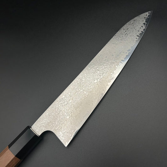 Gyuto Silver 3 Damascus Walnut Black Buffalo 240mm