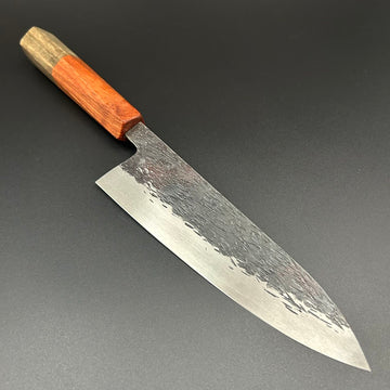 Gyuto Super-Blue Tsuchime Wood 180mm 2-Colors