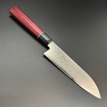 Santoku AUS-10 Damascus Wood 165mm