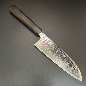 Santoku AUS-10 Tsuchime Damascus Rosewood 165mm