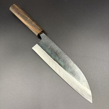 Santoku Blue-2 Kurouchi Rosewood 165mm