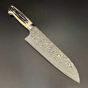 Santoku R2 Damascus Deer-Antler 180mm