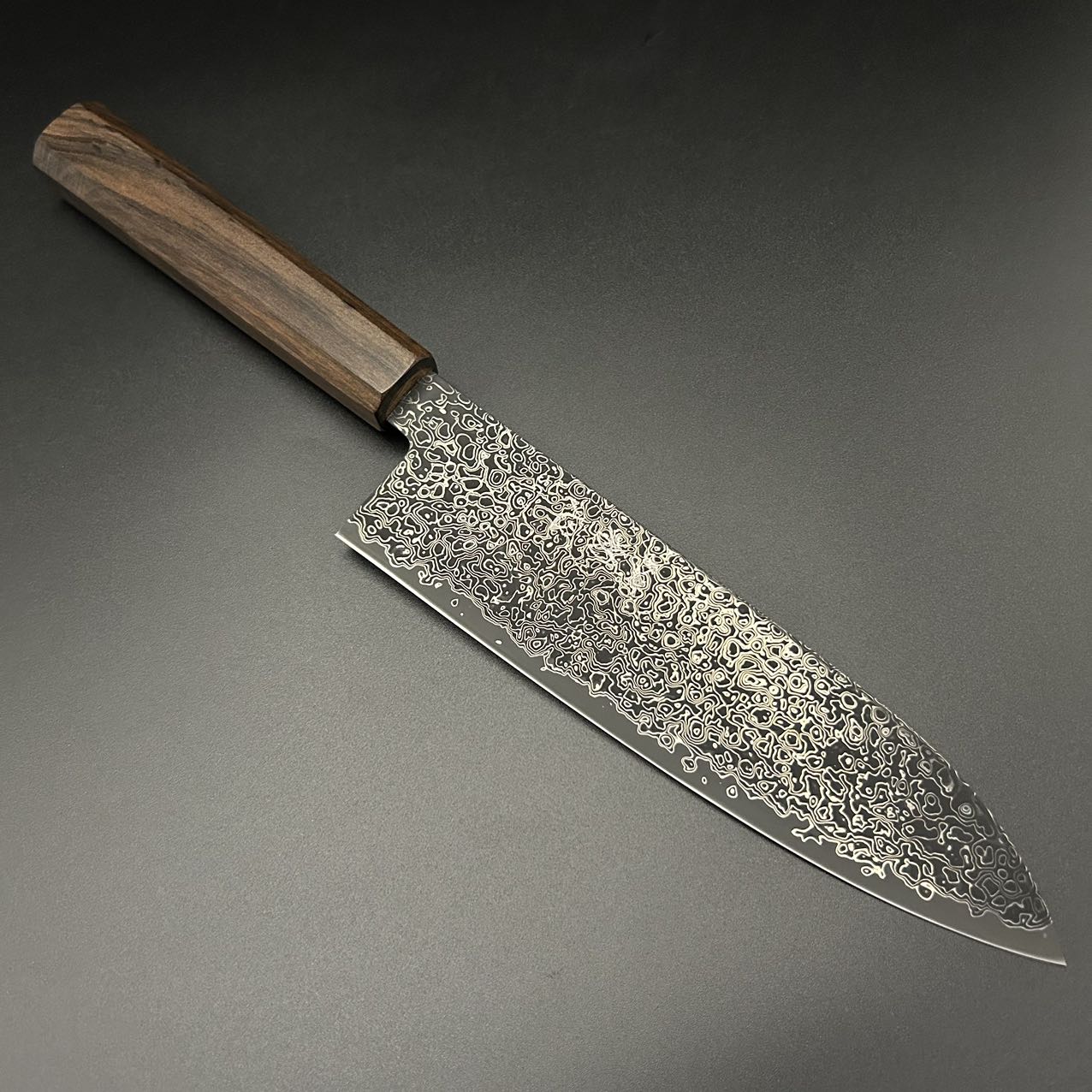 Santoku SG2 Nickel Damascus Rosewood 180mm