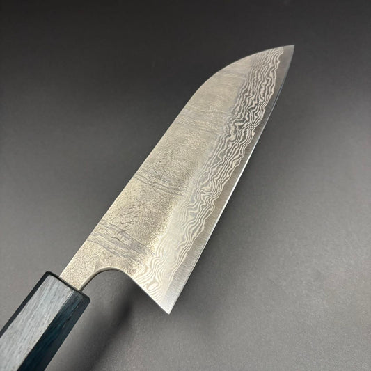 Santoku Silver-3 Nashiji Damascus Urushi 165mm