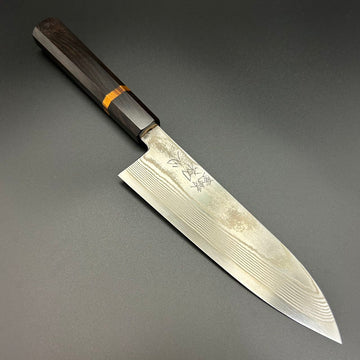 Santoku Silver-3 Nickel Damascus Rosewood 180mm