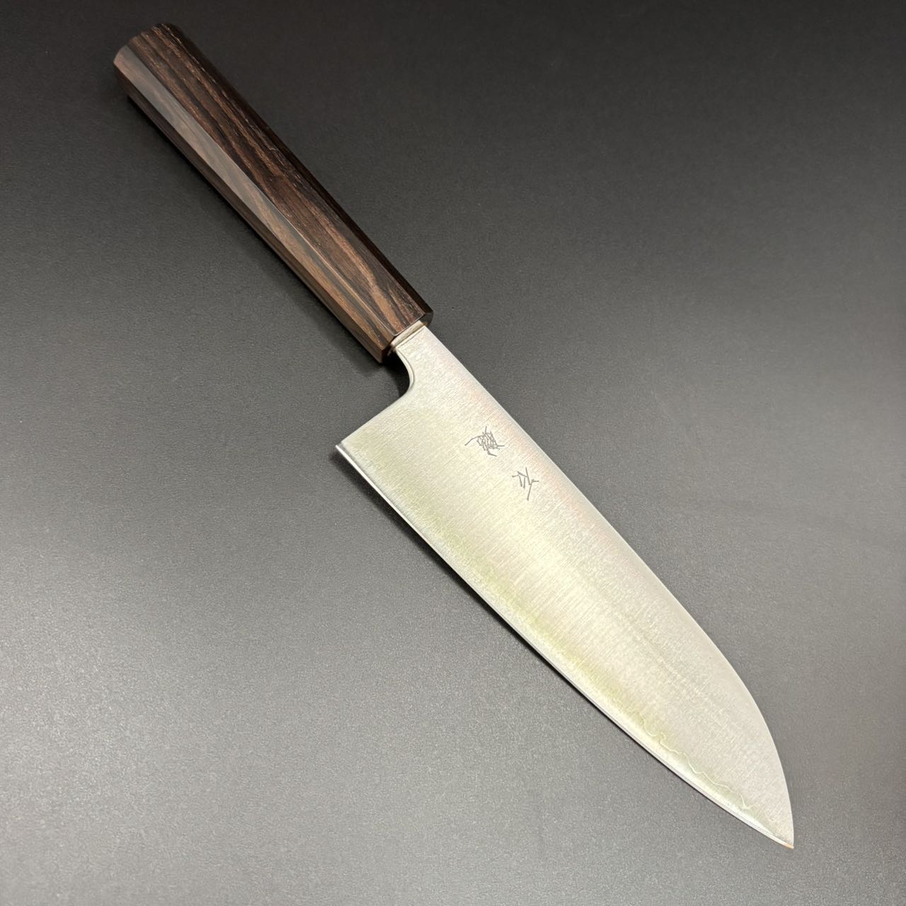 Santoku Super-Blue Polished Ebony 165mm