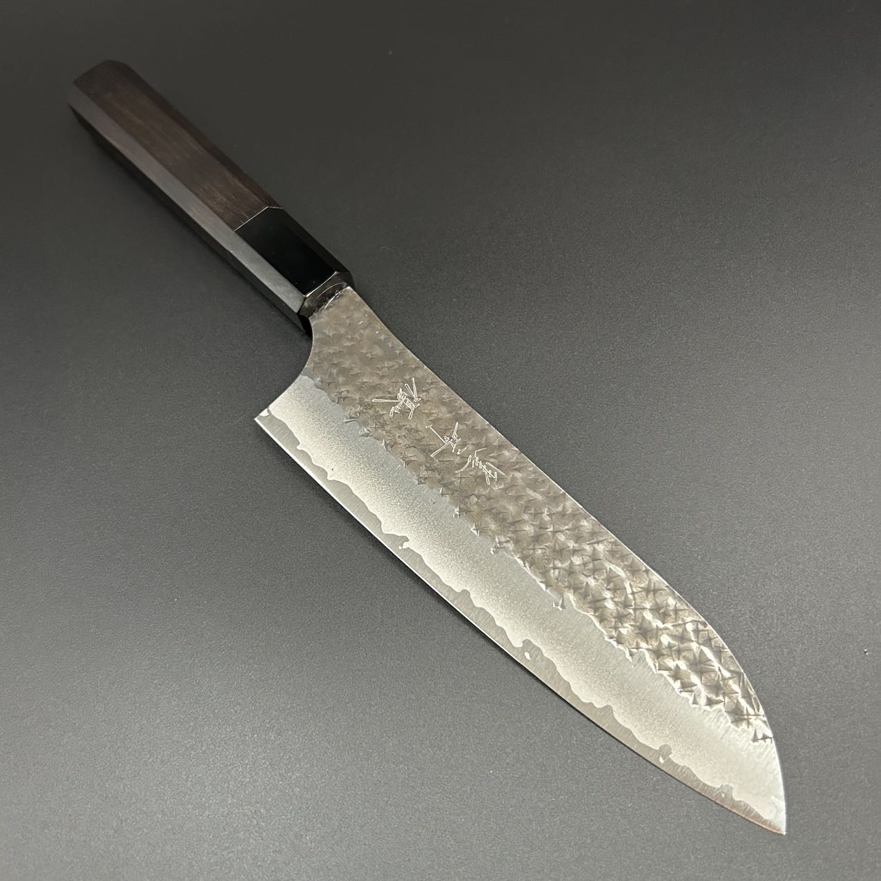 Santoku Super-Blue Tsuchime Ebony 170mm