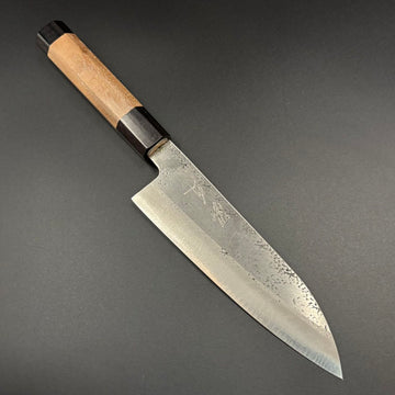 Santoku Super-Blue Tsuchime walnut 165mm