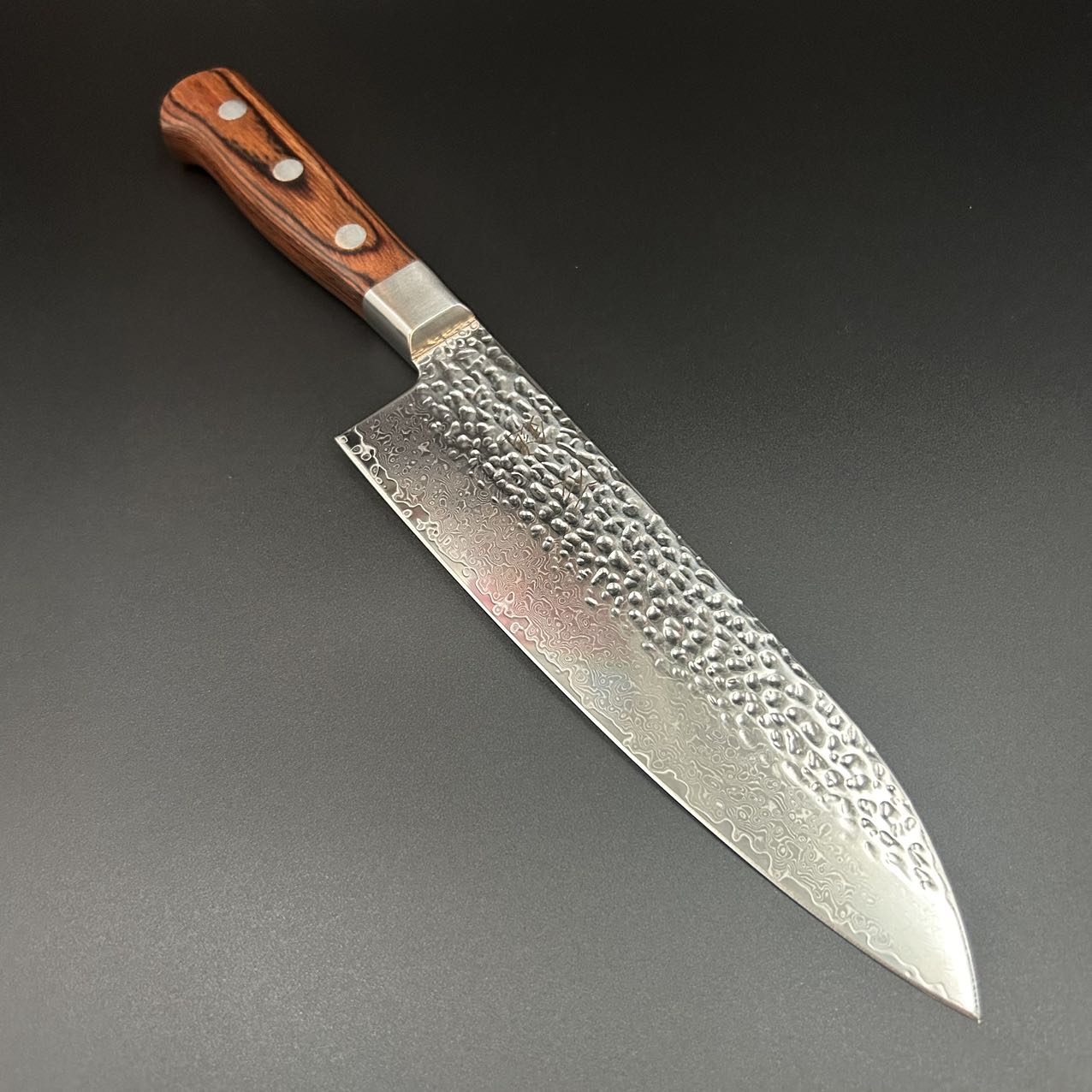 Santoku VG10 Damascus-Tsuchime Western 180mm