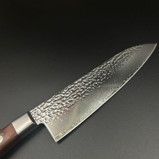 Santoku VG10 Damascus-Tsuchime Western 180mm