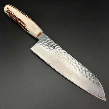 Santoku VG10 Damascus Deer Antler 180mm