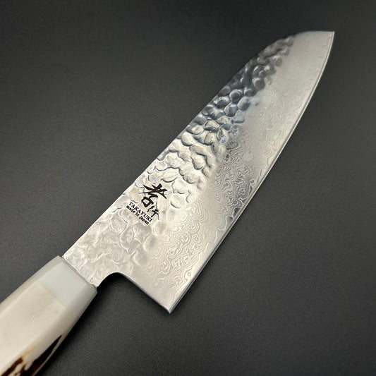 Santoku VG10 Damascus Deer Antler 180mm