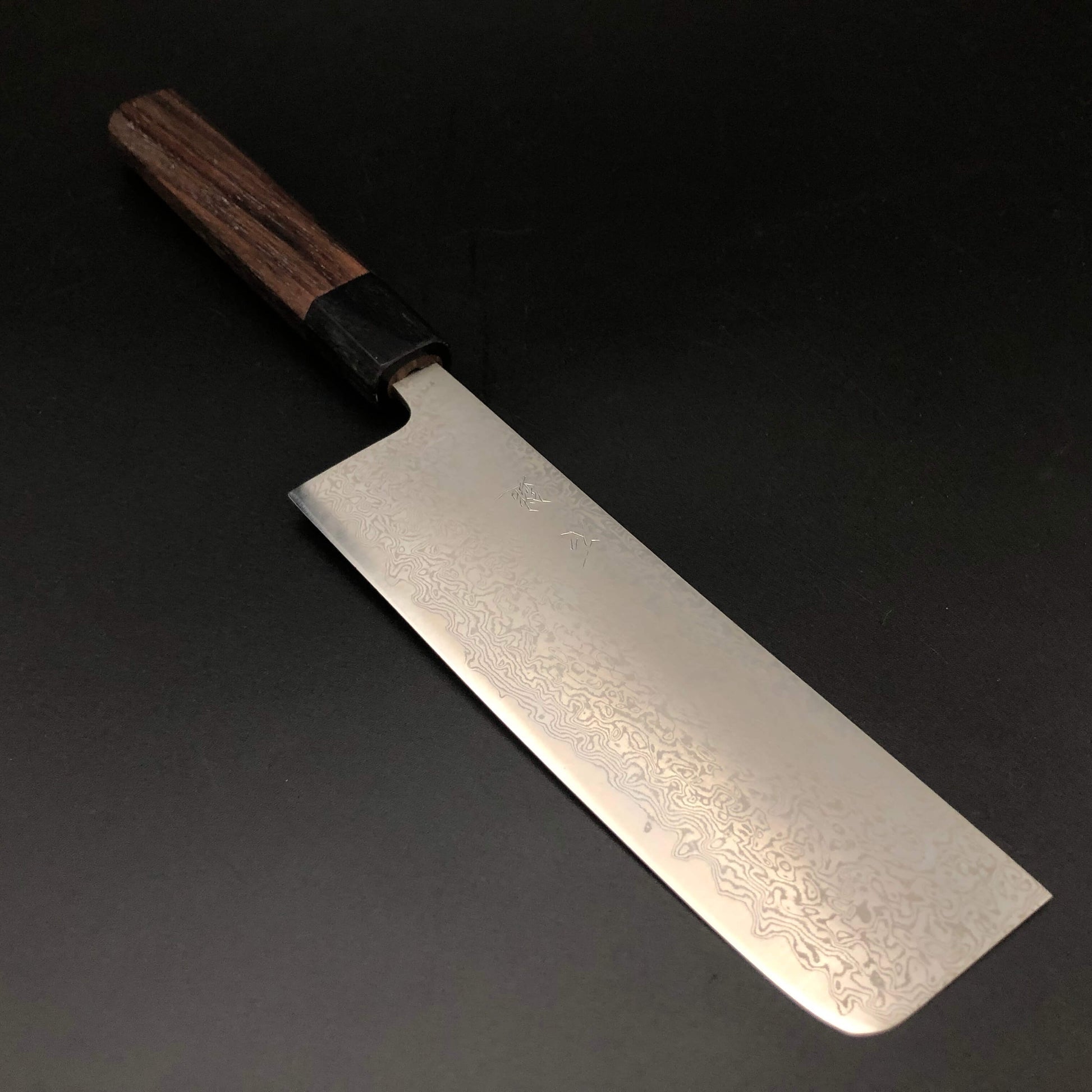 Stainless‐clad 165㎜ Nakiri SLD Steel Damascus 69 layer Rosewood Handle