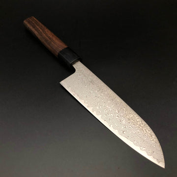 Stainless‐clad Santoku 165㎜ SLDN Steel Damascus 69 layer Rosewood Handle