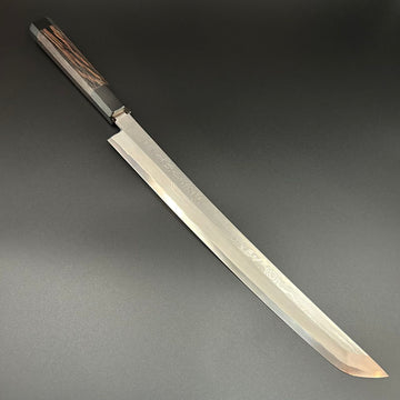 Yanagiba Silver-3 Damascus Rosewood Black-Buffalo 300mm