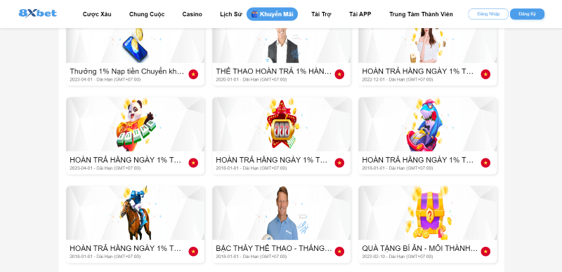 8xbet va những khuyến mãi 2024