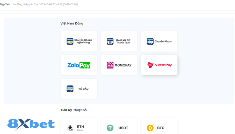 Hướng dẫn cách nạp, rút tiền 8xbet cho tân thủ