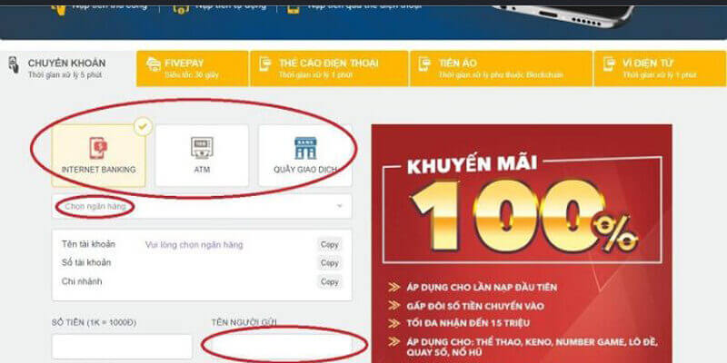 Hướng dẫn nạp rút tiền Five88 đúng cách
