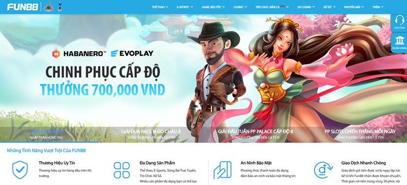 Trang chủ của nhà cái Fun88